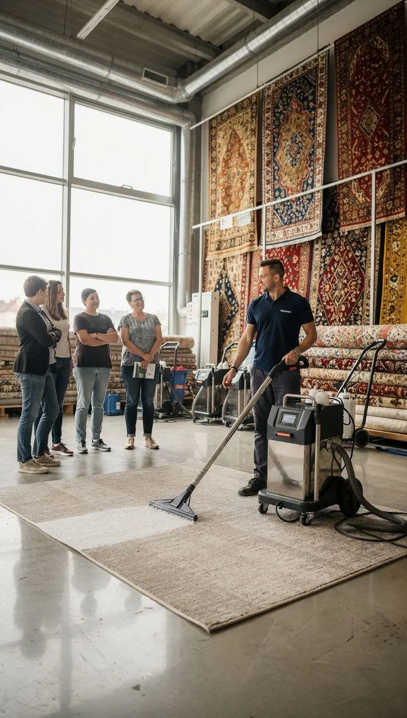 Carpet dyeing process for restoration and preservation.